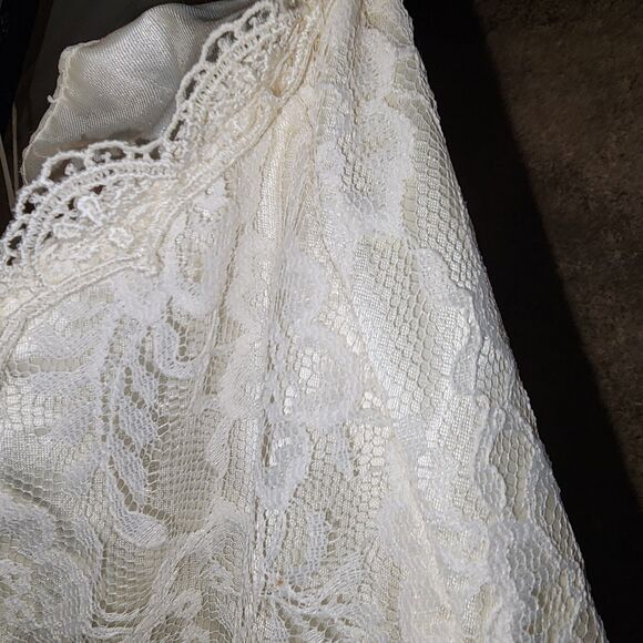 GUNNE SAX JESSICA McCLINTOCK Sz11 Vintage 1980 Cream HOCO Formal Lace Mini Dress - Picture 14 of 16